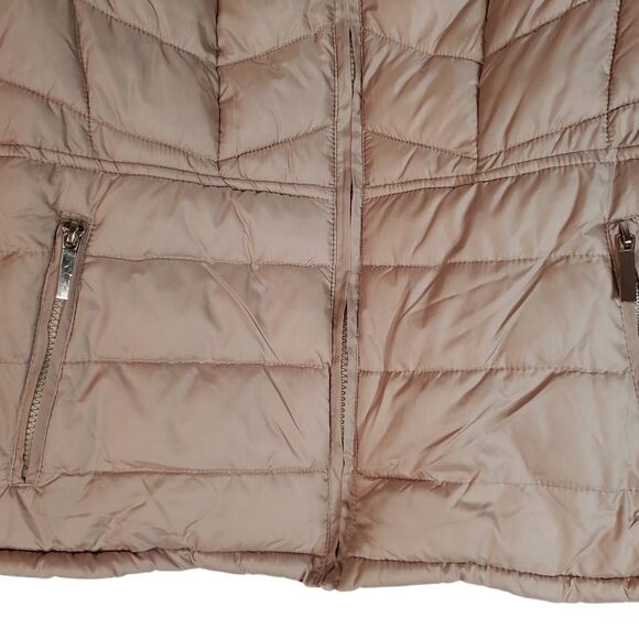 Ci Sono Full Zip Winter Packable Quilted Lined Puffer Jacket Coat Taupe Large - Picture 3 of 11